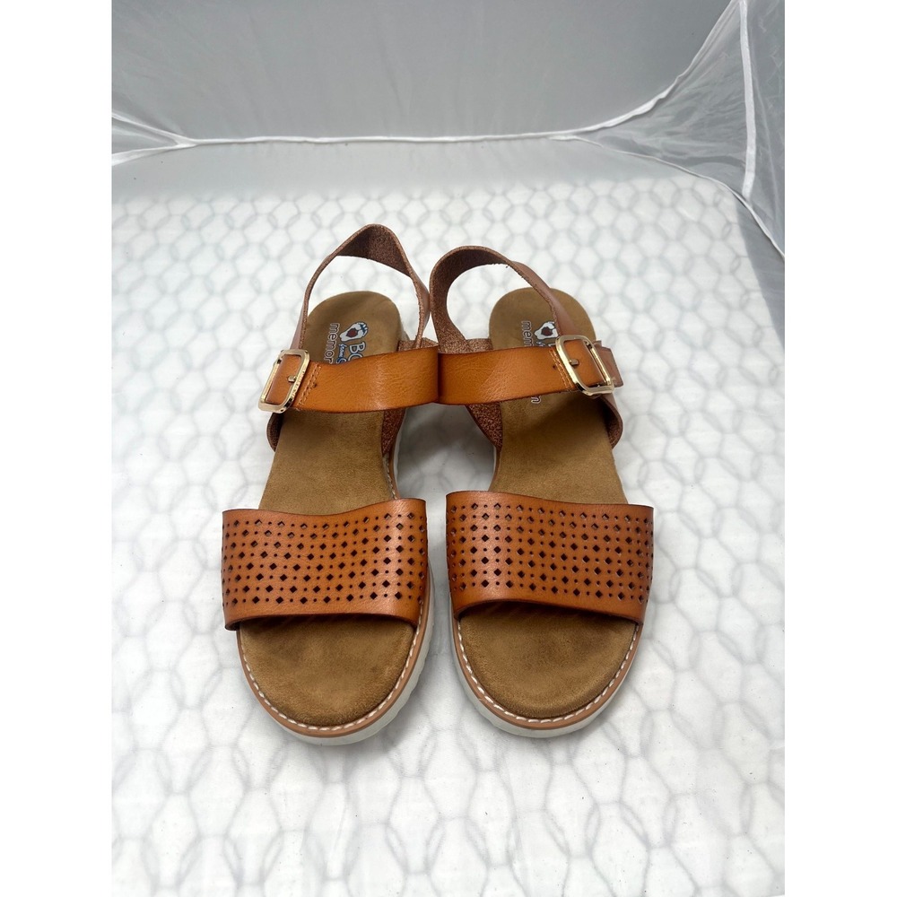 BOBS From Skechers Desert Kiss Memory Foam 114143 Strappy Womens 7 Brown Sandals
